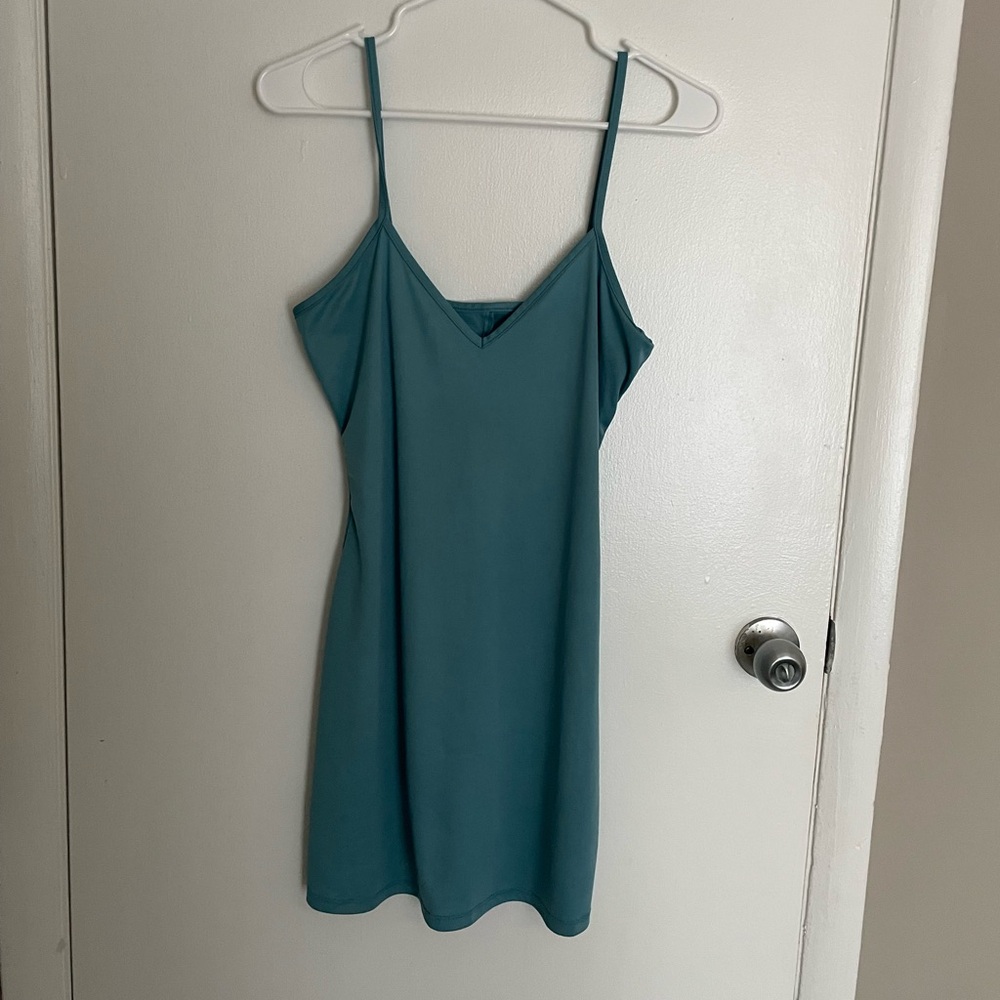 Unlined blue slip dress